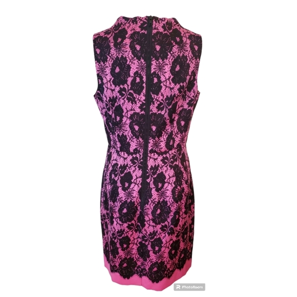 New MILLY NY GIANNA SILK LACE PRINT ILLUSION SLEEVELESS DRESS Size 12 - Picture 5 of 9